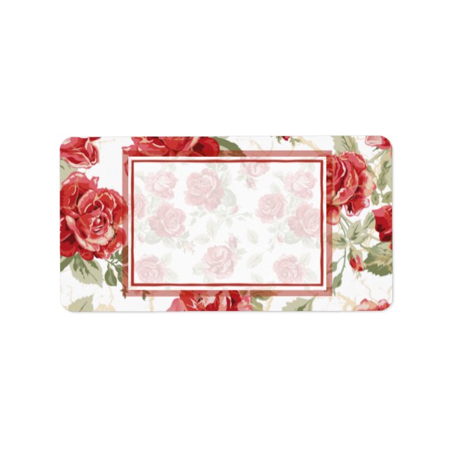 Etiqueta Rosa vermelha e impressão clássico branco (Frente)