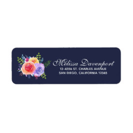 Etiqueta Rosas de Aquarela Buquê Floral