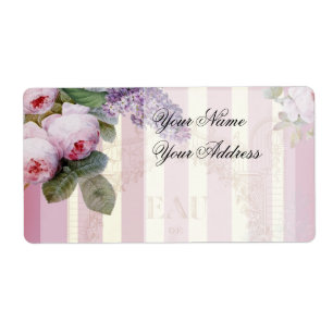 Etiqueta Rosas e Lilac do vintage