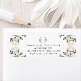 Etiqueta Rosas e Romance Endereço de Devolução Monograma