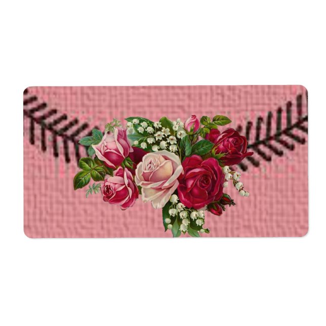Etiqueta Rosas Floral de Rótulos (Frente)
