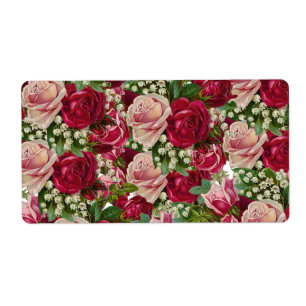 Etiqueta Rosas Floral de Rótulos