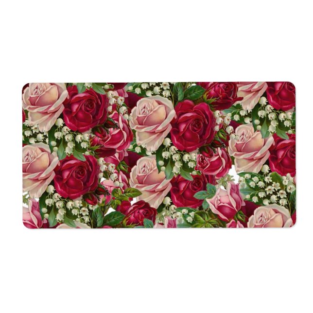 Etiqueta Rosas Floral de Rótulos (Frente)