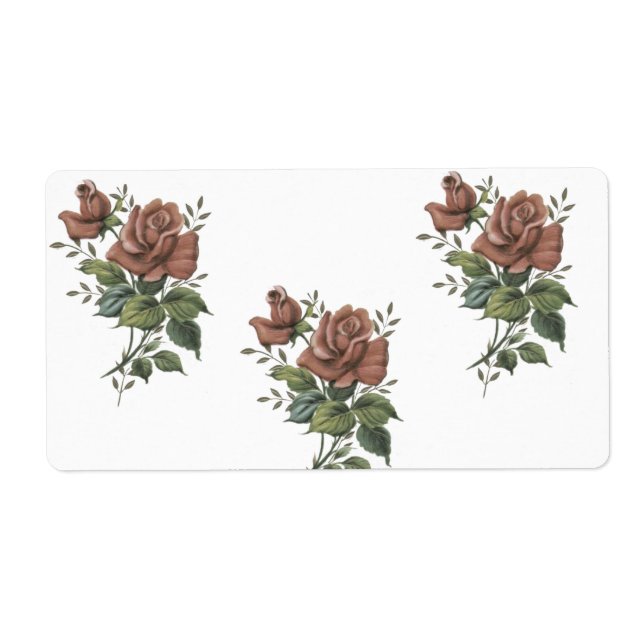 Etiqueta Rosas Floral de Rótulos (Frente)