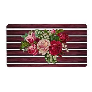 Etiqueta Rosas Floral de Rótulos