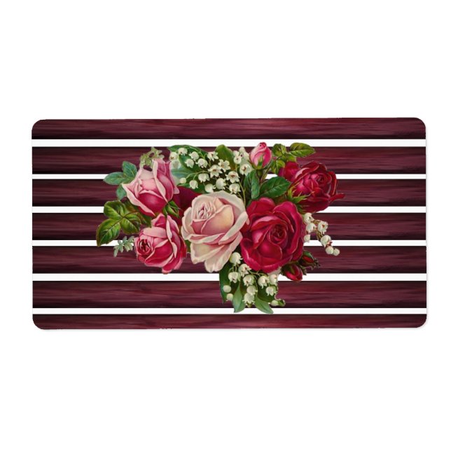 Etiqueta Rosas Floral de Rótulos (Frente)