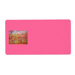 Etiqueta rosas florescendo