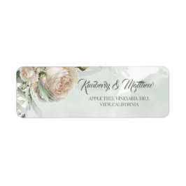 Etiqueta Rosas Verde Salvia Folhagem Casamento