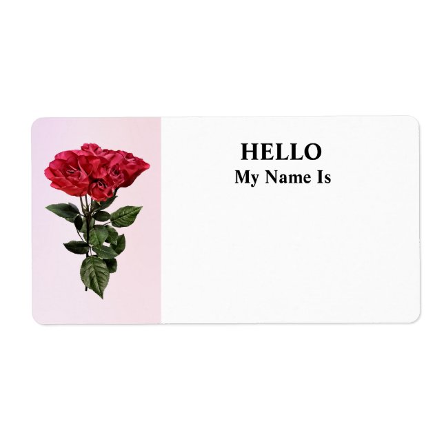 Etiqueta Rosas Vermelhas e Folhas (Frente)