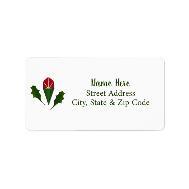 Etiqueta Rosas vermelhas Elegantes Personalizadas, Holly (Frente)
