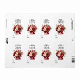 Etiqueta Rosas vermelhas para pensos + Poinsettias Natal