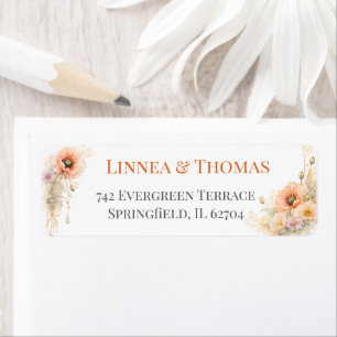 Etiqueta Rosas Vermelhas Suaves Poppy Elegantes Favoritos E