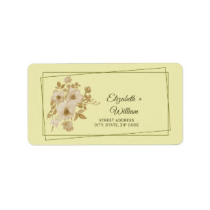 Etiqueta Rose Frame – Casamento Amarelo Celestial