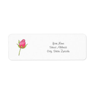 Etiqueta Rosebud cor-de-rosa da aguarela
