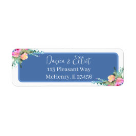 Etiqueta Rosebud Rosa Elegante Azul