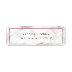 Etiqueta Rosegold Marble Modern Template Return Address