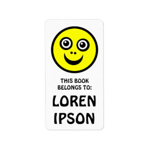 Etiqueta Rosto Engraçado - Amarelo - Placa de Livro