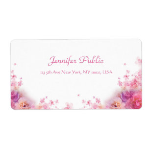 Etiqueta Roteiro escrito à mão moderno dos rosas elegante