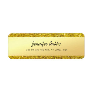 Etiqueta Roteiro Manuscrito Glamouroso Moderno em Dourado