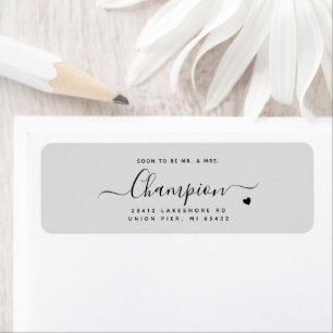 Etiqueta Roteiro Minimalista Romântico Cinza Cinéreo Casame