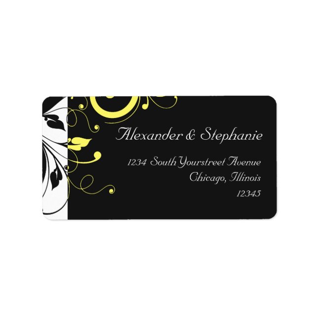 Etiqueta Roteiro Reverso Preto e Amarelo (Frente)