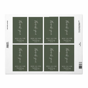 Etiqueta Roteiro Romântico Sage Verde Obrigado Presente de