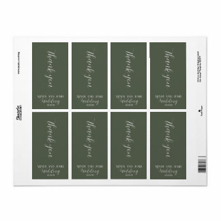 Etiqueta Roteiro Romântico Sage Verde Obrigado Presente de