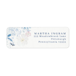 Etiqueta Rotulagem das flores azuis