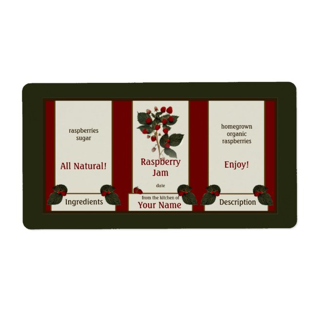 Etiqueta Rótulo 3 do framboesa de amora (Frente)