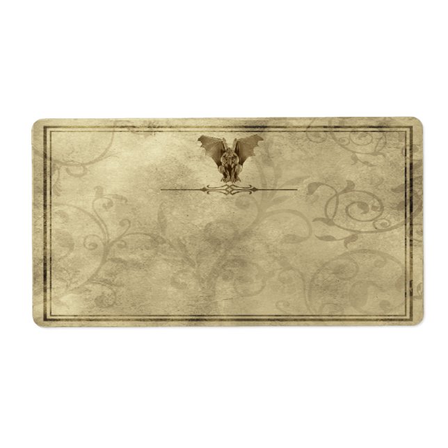 Etiqueta Rótulo Apothecary Gargoyle (Frente)