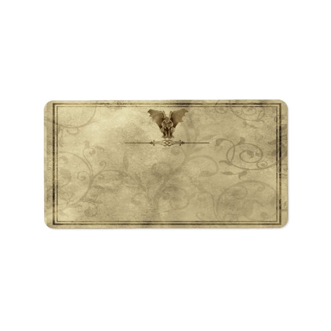 Etiqueta Rótulo Apothecary Gargoyle Médio (Frente)