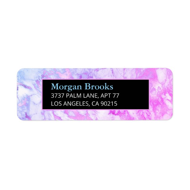 Etiqueta Rótulo Azul e Roxo Roxo, Preto e Azul (Frente)