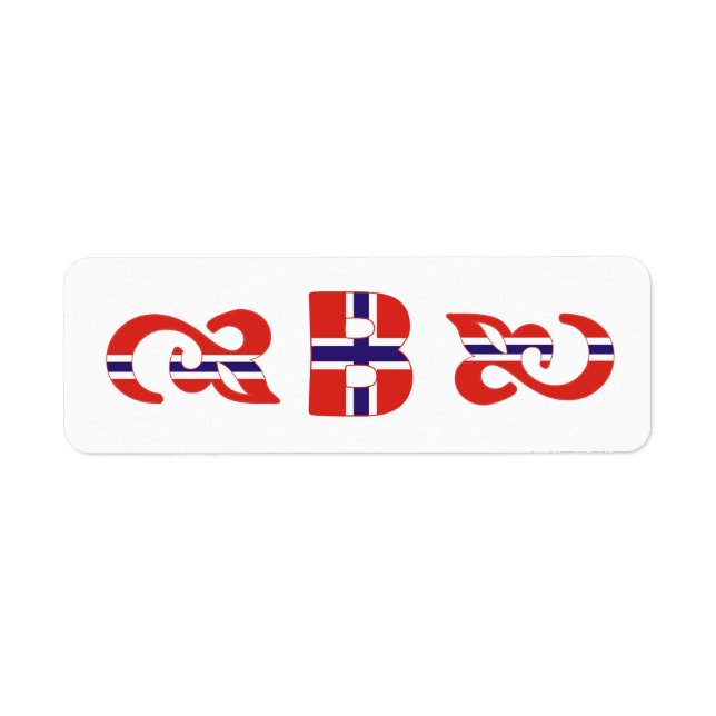 Etiqueta Rótulo B Norueguês Monogram (Frente)