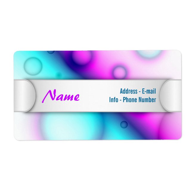 Etiqueta Rótulo Bolhas Abstrato Fundo (Frente)