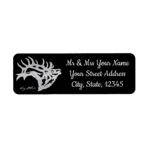 Etiqueta Rótulo Bull Elk