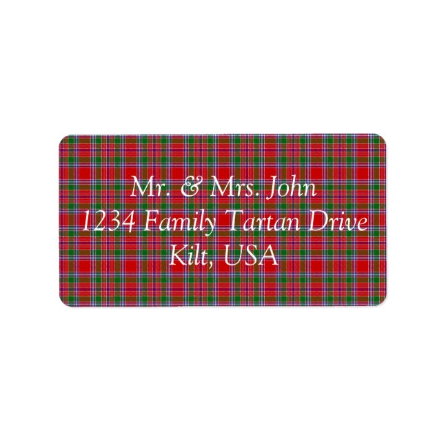 Etiqueta Rótulo Burrell Tartan (Frente)