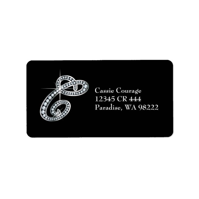 Etiqueta Rótulo C Script "Diamond Bling" (Frente)