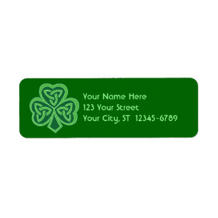 Etiqueta Rótulo Celtic Knot Shamrock