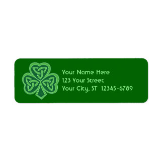 Etiqueta Rótulo Celtic Knot Shamrock
