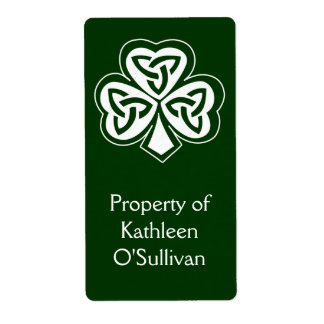 Etiqueta Rótulo Celtic Knot Shamrock