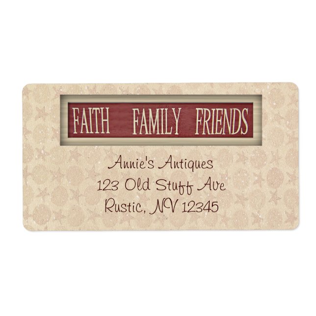 Etiqueta Rótulo Comercial de Amigos da Família Faith (Frente)