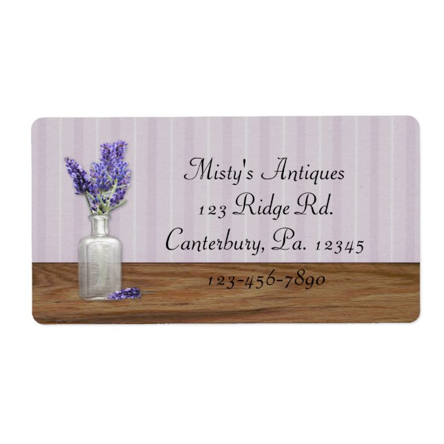 Etiqueta Rótulo Comercial Do Rótulo De Lavanda Antigo (Frente)