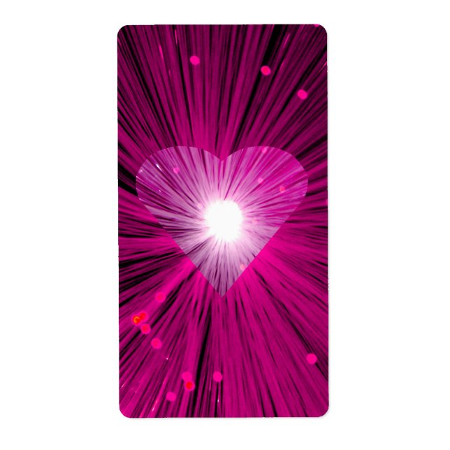 Etiqueta Rótulo Coração Rosa (Frente)