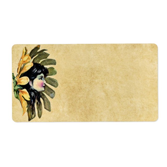 Etiqueta Rótulo da Fada da Flor (Frente)