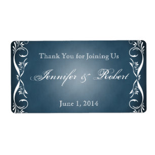 Etiqueta Rótulo da Garrafa Azul-Meia-Noite