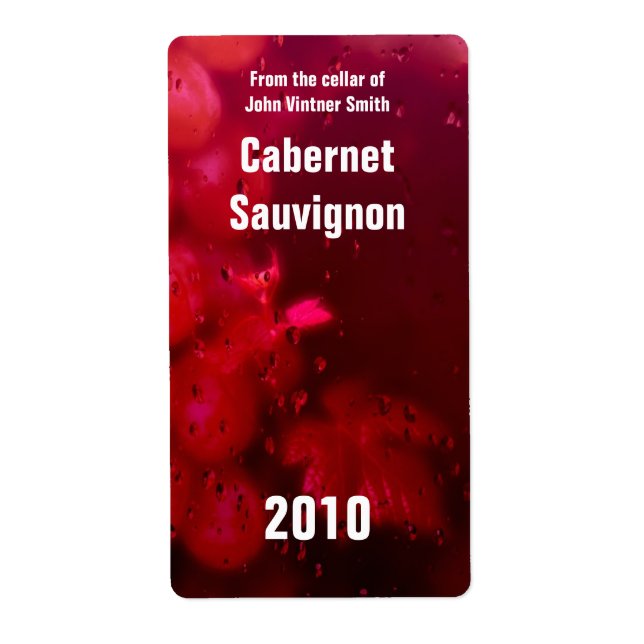 Etiqueta Rótulo da garrafa de vinho (Frente)