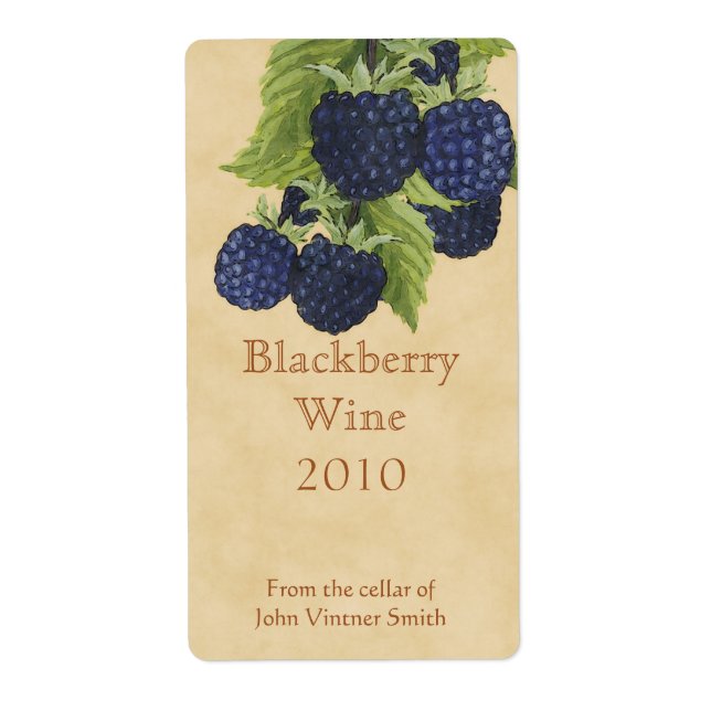 Etiqueta Rótulo da garrafa de vinho Blackberry (Frente)