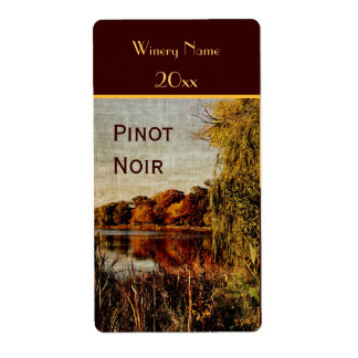 Etiqueta Rótulo da garrafa de vinho de lagoa