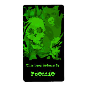 Etiqueta Rótulo da placa do rolo do Skull Specters