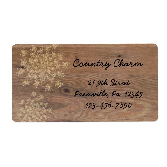 Etiqueta Rótulo da Rainha Anne em madeira (Frente)